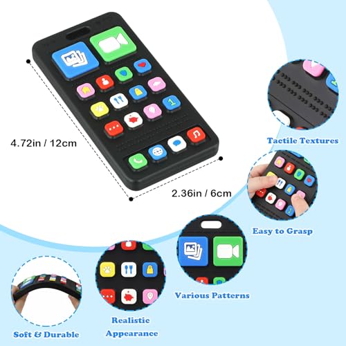 Image of Baby Teether Toy Play Phone and TV Remote Control Shape Teething Toys for Babies 3-24 Months, Chew Toys for Infants Teething Relief, Freezer BPA Free