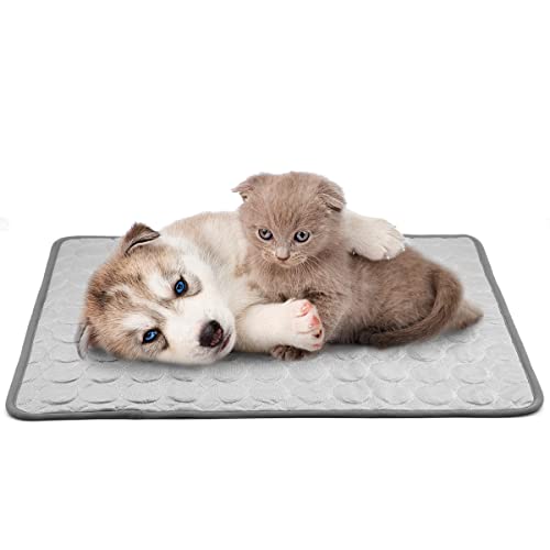 Cama Refrescante para Perro y Gatos, Mascotas Alfombrilla Autoenfriante, Manta Refrescante Perro y Gatos Verano, Colchoneta Refrigerante Perros Cama Activada por Presión 50X60 cm