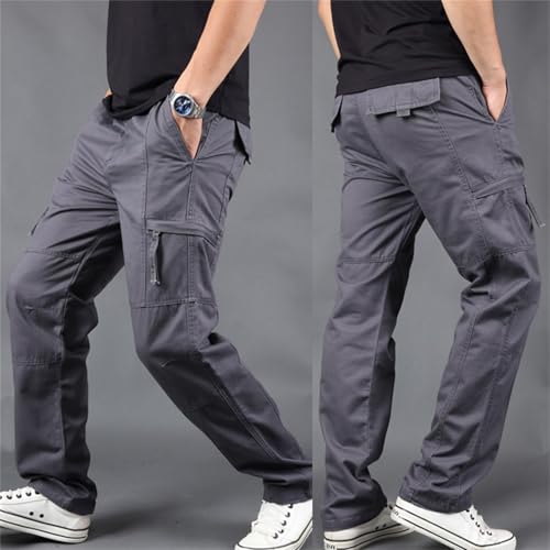 GPCHAN Cargo Pants for Men Multi Pockets Classic Casual Work Hiking Relaxed Fit Chino Pants4