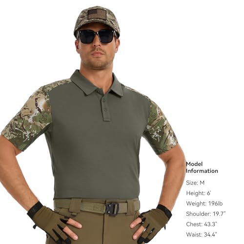Men's Tactical Polo Shirts Short Sleeve Athletic Golf Outdoor Lightweight Performance Sports Shirt miniatura 6