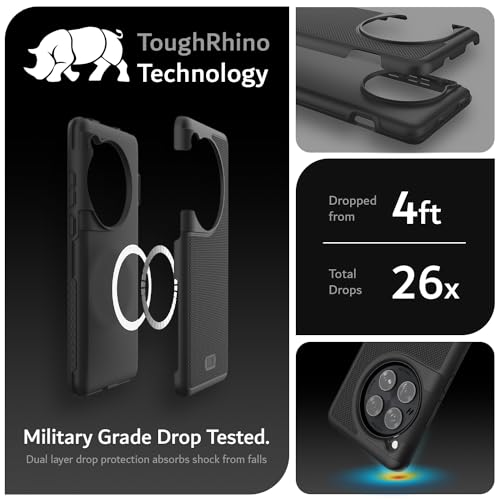 Image of TUDIA MergeGrip [Magsafe Compatible] for OnePlus 12 5G Back Cover - Military Grade Drop Tested Dual Layer Shockproof Anti-Slip Heavy Duty Protective Case- Matte Black