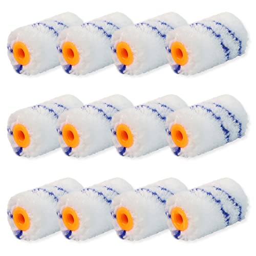 LIEKUMM Lot de 12 pinceaux à rouleau de peinture en microfibre 6 cm - Pour la maison, la chambre, le mur, le plafond, la peinture d'armoire Cover