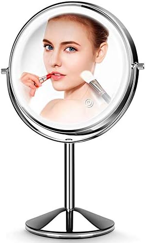 Makeup Mirror with Light,10X Magnification Makeup Mirror,JOMARTO Vanity Mirror,Double Sided Dimmable Cosmetic Mirror with Touch Control 360°Rotation Battery Powered, Lighted Makeup Mirror