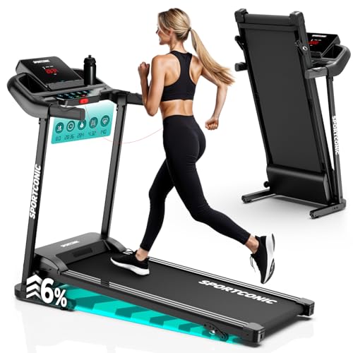 Sportconic Laufband für Zuhause Klappbar 1-12KM/H, Laufband mit Steigung, Treadmill for Home, mit 12 Programme und LED Anziege und Herzfrequenzmesser Sportconic Laufband für Zuhause Klappbar 1-12KM/H, Laufband mit Steigung, Treadmill for Home, mit 12 Programme und LED Anziege und Herzfrequenzmesser