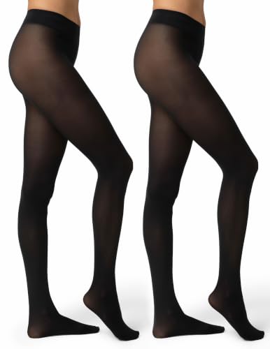 No nonsense womens Opaque Sheer to Waist Tights, Black/Black, XX-Large US