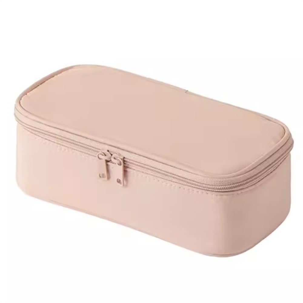 Damska kosmetyczka o dużej pojemności poliestrowa kosmetyczka kosmetyczka przenośna kosmetyczka, różowy, 19.5x9x6cm