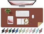 Brown Leather Desk Pad, Non-Slip Large Mouse Pad, Waterproof Mat, Computer & Laptop Mat, 90x43CM