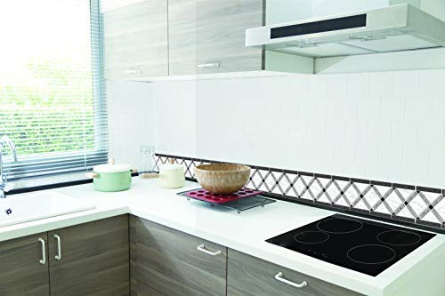 Peel And Stick Backsplash Decortaive Tile Stickers Waist Line Retro Mosaic Wall Sticker Kitchen Cabinet Toilet Border, 12.4X5 Inches(10 Sheets) #TOP1