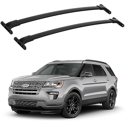 CHEINAUTO Roof Rack Cross Bar Fit for 2016-2019 Ford Explorer, Heavy Duty Steel Ford Explorer Cross Bars for Rooftop Cargo Carrier Bag Basket Kayak Canoe Bike Snowboard Cover