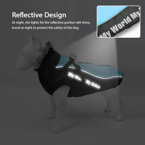Chaqueta para perros abrigada con arnés para evitar tirones y proteger del invierno 5