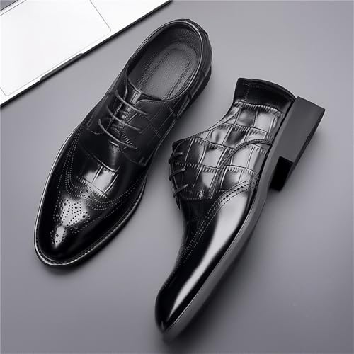 Men's Lace up Derby Shoes Leather Vintage Design Business Wedding Formal Comfort Breathable Dress Shoes Office Work Shoes3