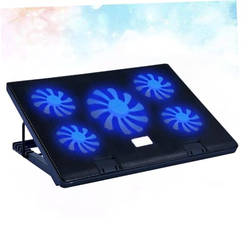 Enfriador portátil para laptop con 5 ventiladores USB negro miniatura 4