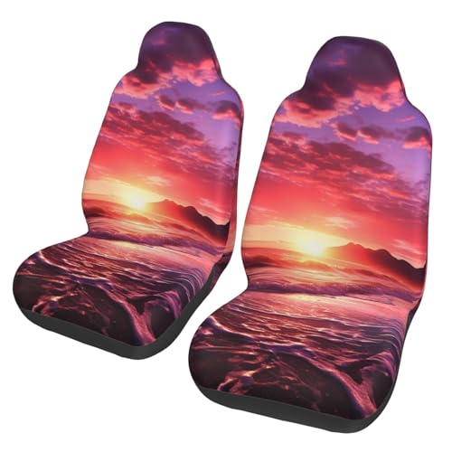 Housses de siège avant voiture motif coucher de soleil évasion rose