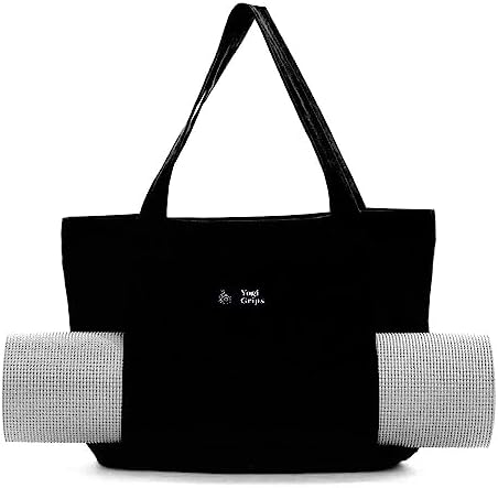 YOGI GRIPS Yoga Bag for Yoga Mat and Towel. Easily Carry Your Yoga Mat, Blocks and all Your Stuff. Canvas Bag, Washable, Cute!
