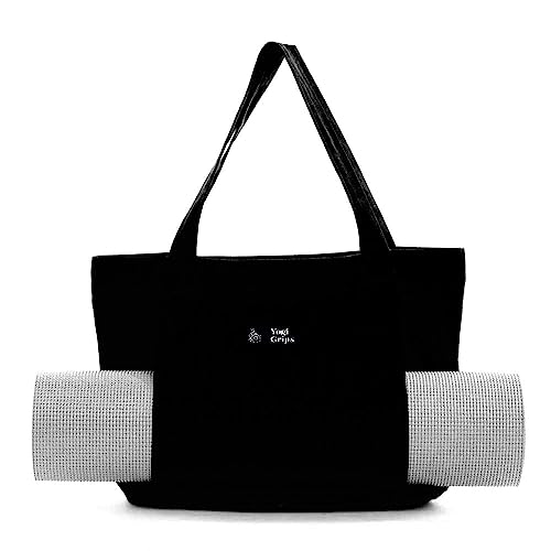 Yogi Grips Yoga Bag For Yoga Mat And Towel. Easily Carry Your Yoga Mat, Blocks And All Your Stuff. Canvas Bag, Washable, Cute! #TOP1