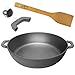4big.fun - Padella in ghisa da 28 cm, altezza 66 mm (profondo, altezza del bordo 66 mm), casseruola + spatola in di 4big.fun, per piani cottura a induzione, diametro fondo 23 cm