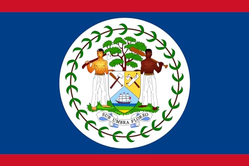 Drapeau Belize 1981-2019 grand format résistant à la décoloration
