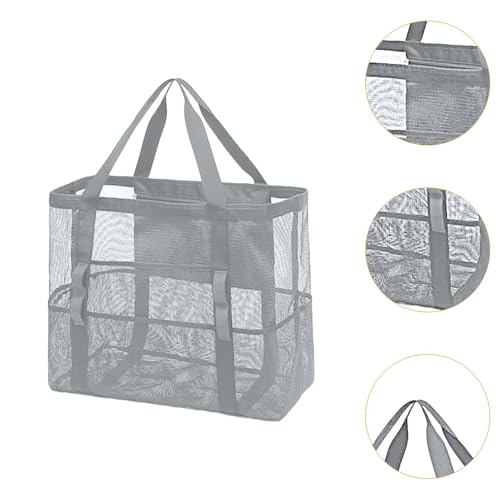 Mesh Beach Tote Bag for Travel Women Vacation Holiday Large Capacity Lightweight Foldable Nylon Mesh 16.93inchx7.87inchx15.35inch3