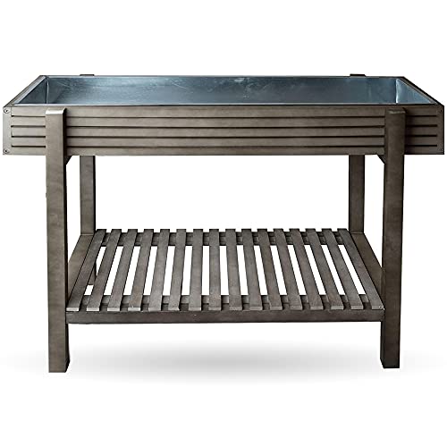 Preisvergleich Produktbild Limal Hochbeet 75cm grau Zinkwanne Blumenkasten Blumentopf Blumenkübel