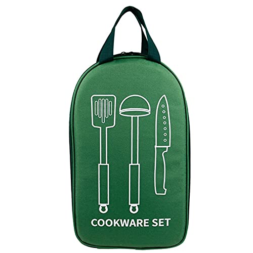 congchuaty Outdoor Portable Barbecue Utensil Organizer Camping Hiking Tableware Storage Bag Camping Cookware Carry Case