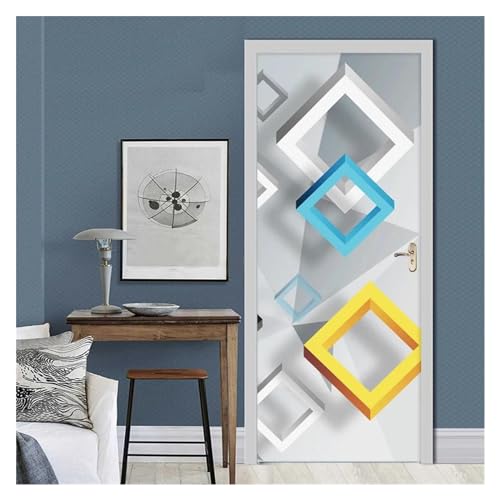 Sticker de porte PVC géométrique 95x215cm autocollant - 2