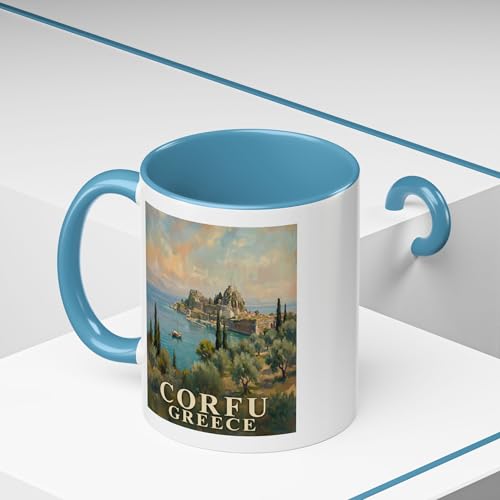 Tazón de cerámica con diseño Corfu Grecia 11oz miniatura 5