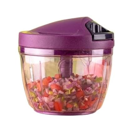 APEX Handy and Compact || Chopper with 3 blades for Effortlessly Chopping || Vegetables and Fruits (Purple)