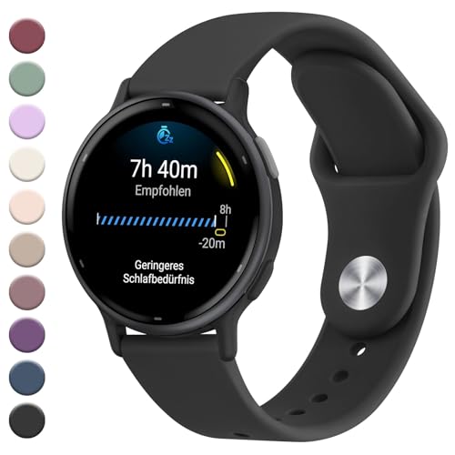 Mugust Garmin Vivoactive 5/3, Garmin Vivomove 3/HR/Luxe/Style, Garmin Forerunner 55/245/645, 20 mm, cinturino in silicone sportivo di ricambio regolabile