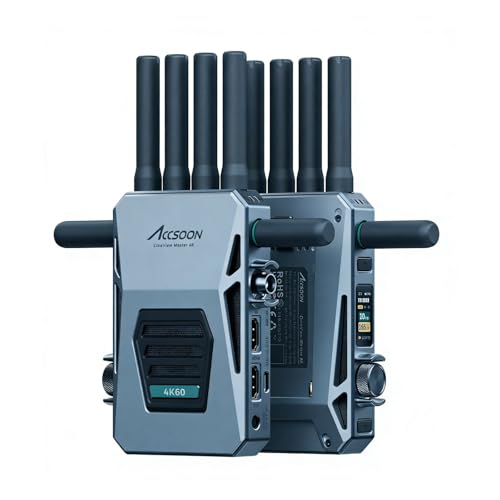 Image of Accsoon CineView Master 4K Wireless Video Transmission System HDMI SDI Transmitter Receiver 4K60 Tri-Band 25ms Latency 8202 ft Range 1 Wired+4 App Monitoring, Pair CineView SE 4K /M7 Pro (Dark Blue)