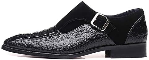 Men's Dress Loafer Shoes Monk Strap Plain Toe Slip On Loafers Fashion Formal Business Dress Shoes Black 5.5 US | Image 2