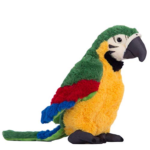 X&MM Juguetes de Peluche, Rellenos Crafts, Simulación de Felpa pájaro del Loro de Peluche Rellenos muñeca de Juguete para niños Mesa Sofá Decoración,Verde