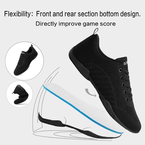 Image of Cheer Shoes for Youth Girls White Cheerleading Athletic Dance Shoes Tennis Sneakers for Competition Sport Training
