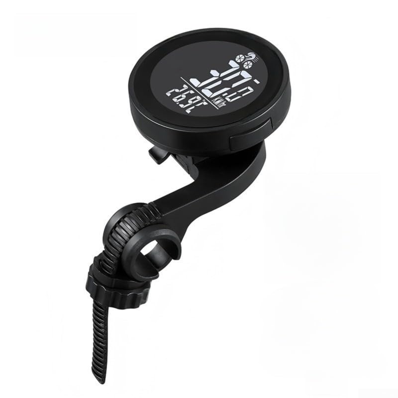 Pantalla de odómetro redonda inalámbrica para bicicleta con ciclismo para función de computadora de apagado automático, velocímetro negro de 20 funciones y gran pantalla retroiluminada