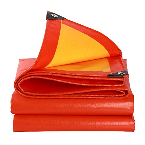 LHR888 Lona Gruesa, a Prueba de Lluvia, Impermeable y Resistente al Sol, Adecuada para Cubrir Camiones, Barcos (Color : Orange+Yellow, Size : 6X7M)