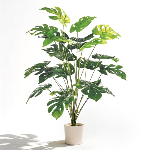 Artificial Plants Indoor Fake Plants 28 Monstera Plant Tall Plant Monstera Tree In Pot Faux Plants For Indoors Outdoor Room Office Patio Wall Decor Bedroom Accessories