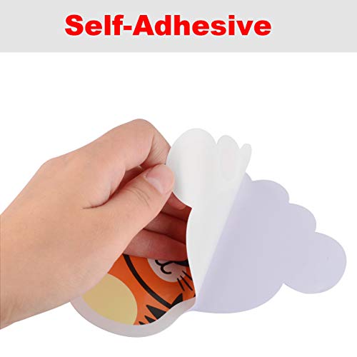 Bluecell 15-Pairs Cartoon Animals Guide Self-Adhesive Footprints Stickers Floor Decals For Room Party Nursery Floor Stairs Decor (Tiger (Orange)) #TOP2