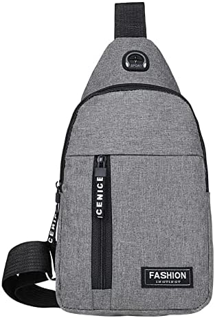 AnuirheiH Multipurpose Crossbody Shoulder Bag Travel Hiking, Compact Crossbody Backpack for Hiking Walking Biking Travel (Gray)