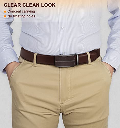 Image of Men's Belt,Bulliant Leather Adjustable Belt for Men Dress Casual 1 3 /8,Trim to Fit