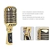 Jazuaiao Dynamic Microphone with Vintage Mic Antique Nostalgic Metal Appearance for Performers and Hosts Retro Dynamic Microphone #4