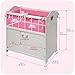 Badger Basket Wooden Baby Doll Crib with Bedding and Storage - Wooden Bed with Blanket, Pillow, and Personalization Kit - Ideal for Baby Dolls and Girl Dolls Ages 3+ - White