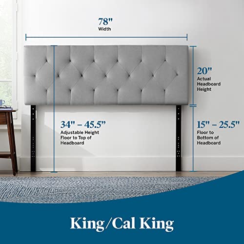 Lucid Mid-Rise Diamond Tufted Upholstered Stone Attach Frame- Wall Mount- Headboard Only – King – Cal King #TOP2
