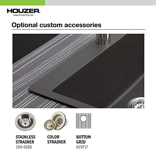 Houzer Quartztone Granite Dual Mount 13 X 13 Inch Single Bowl Bar Sink, Mocha, E-100-Mocha #TOP6