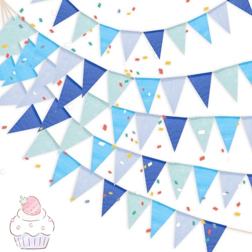 Saier Tbo 4 Stück Wimpelkette Blau