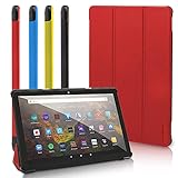 All New Fire HD 8 Tablet Case, Tablet Case Fits Kindle Fire HD 8 & 8 Plus Tablet (8”12th/10th Generation, 2022/2020 Release), Ultra Light Slim Fit Cover, Not Suit Kindle for 2017/2018 Release-Red