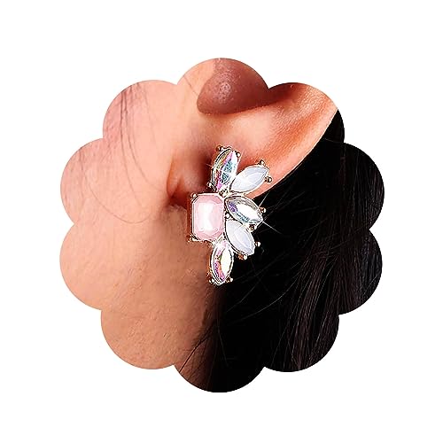 Inateannal Vintage Aretes De Cristal Arco Iris Pendientes De Cristal De Colores Aretes De Diamantes De Imitación Del Arco Iris Aretes Rosa Cz Cuadrados Pendientes De Joyería Para Mujeres Y Niñas