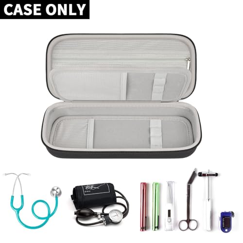 Image of Stethoscope Case Compatible with 3M Littmann Classic III / Lightweight II S.E / MDF Acoustica Deluxe Stethoscopes, Mesh Pocket for Blood Pressure Cuff and other Doctor & Nurse Accessories (Case Only)