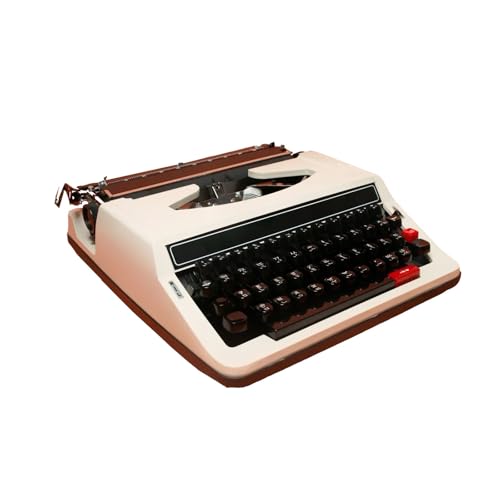 Vzhrvd Máquina De Escribir Manual, Máquina De Escribir Portátil Tradicional Blanca, Máquina De Escribir Manual para Escribir, Cartas Y Regalo Coleccionable Vintage