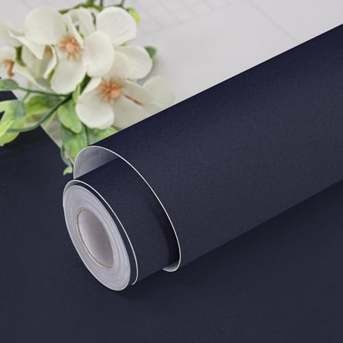 lenify Navy Blue Peel and Stick Wallpaper Dark Blue Contact Paper 15.7inch x 118.1inch Navy Wallpaper Peel and Stick for Cabinets Kitchen Contact Paper Self Adhesive Deep Blue Decorative Vinyl