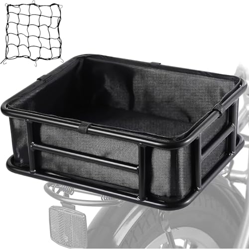 Panier pour vélo électrique en tissu Oxford Holibanna avec filet de chargement résistant