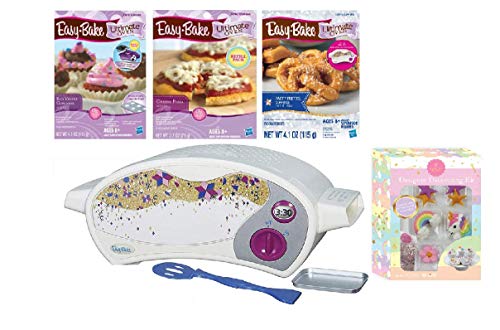 Intelli Trade Easy Bake Oven Ultimate Easter Baking Bundle Baking Star Edition + Designer Decorating Kit + Easy Bake 3-Pack Refill Mixes (Pizza, Pretzel and Red Velvet Cupcakes)